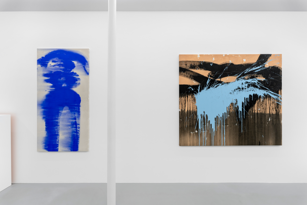 2 paintings by Esmael Bahrani on a white wall in Bim Bam gallery